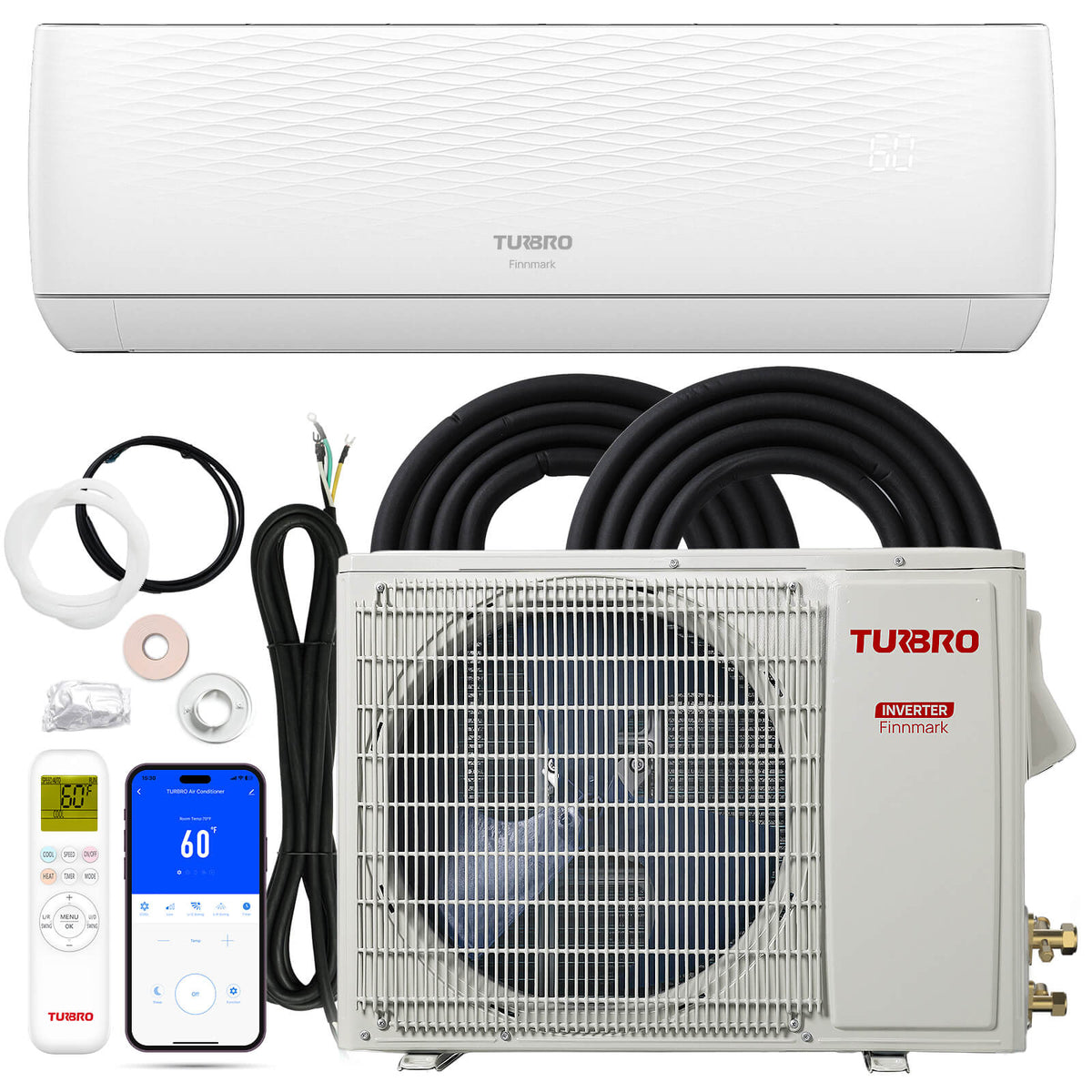 Finnmark 9,000 BTU Single Zone Mini Split AC (R32)