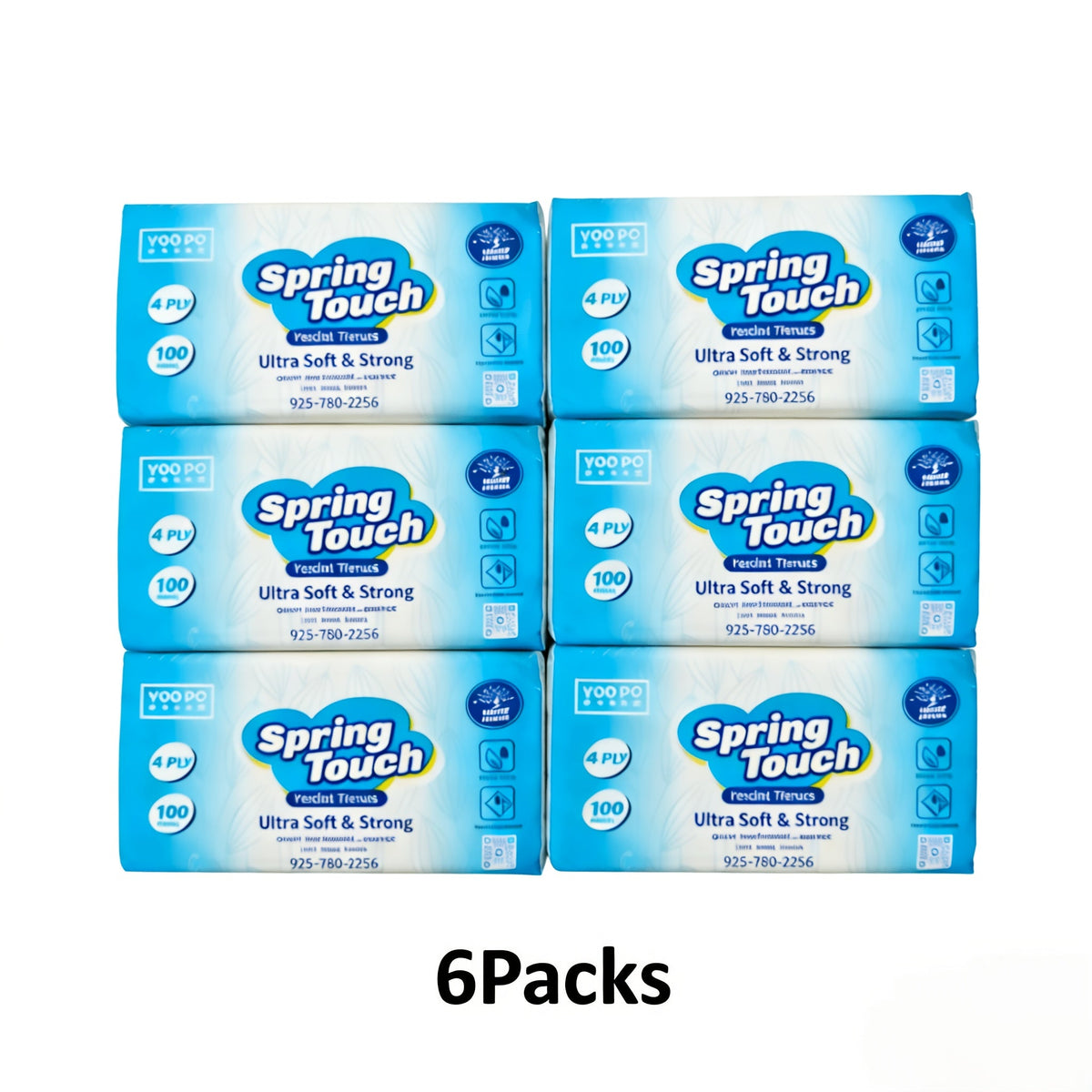 Spring Touch 4-Ply Toilet Paper Ultra Soft Strong Bath Tissue 10/20/30 Rolls Lint-Free