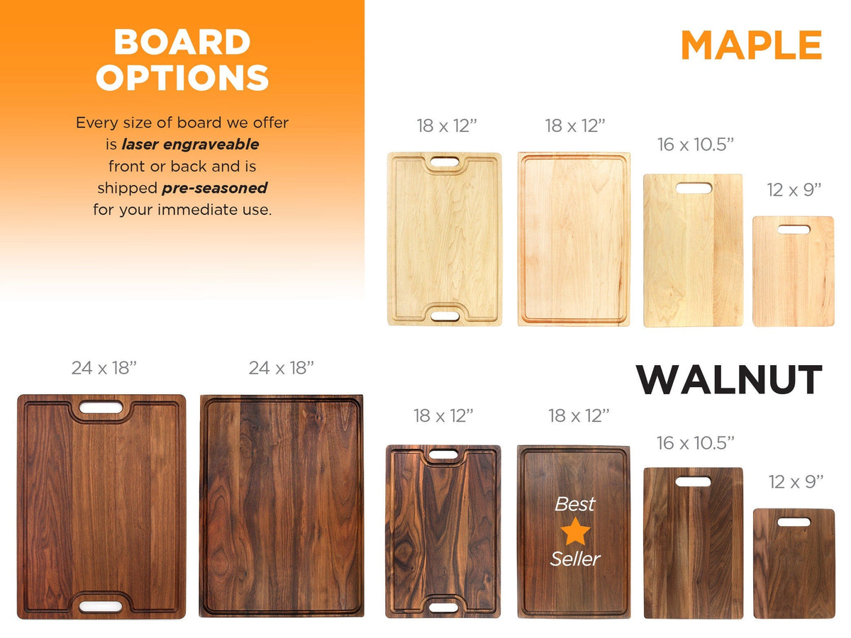 Personalized Cutting Board, Custom Engraved Charcuterie Board, Father’s Day Gift, Wedding Gift, Made in The USA