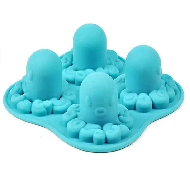 Novelty Silicone Ice Cube Tray - Skull, Bullet, Pistol, Grenade & Octopus Molds