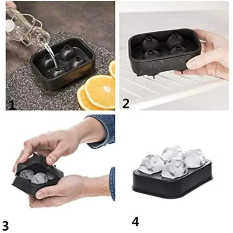 Novelty Silicone Ice Cube Tray - Skull, Bullet, Pistol, Grenade & Octopus Molds