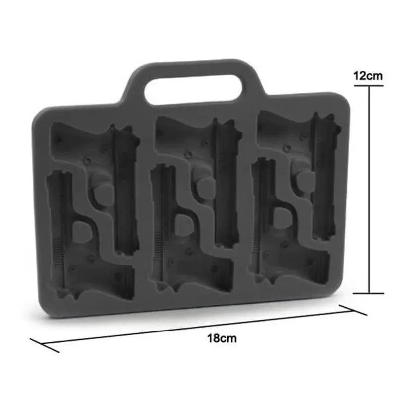 Novelty Silicone Ice Cube Tray - Skull, Bullet, Pistol, Grenade & Octopus Molds