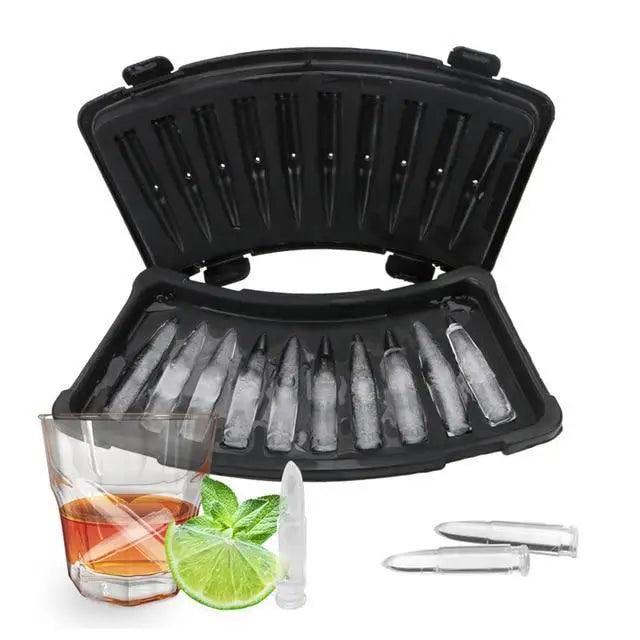 Novelty Silicone Ice Cube Tray - Skull, Bullet, Pistol, Grenade & Octopus Molds