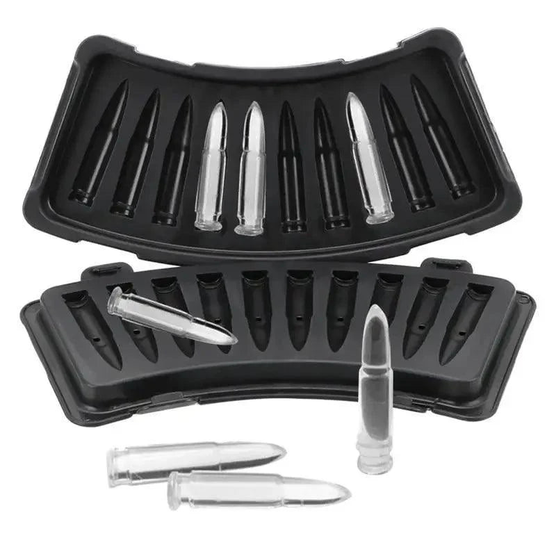 Novelty Silicone Ice Cube Tray - Skull, Bullet, Pistol, Grenade & Octopus Molds