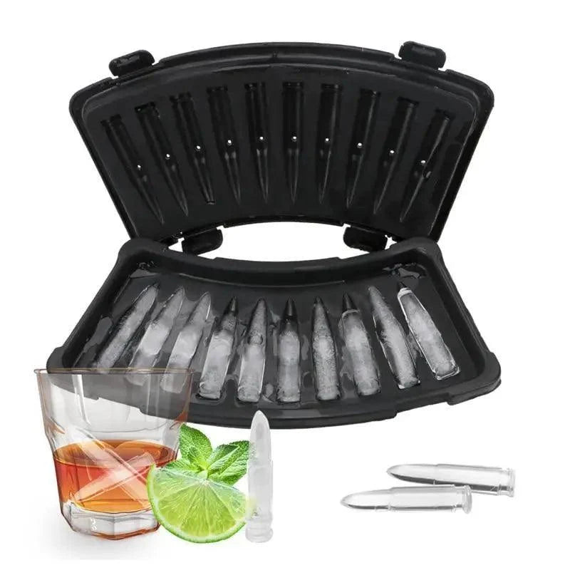 Novelty Silicone Ice Cube Tray - Skull, Bullet, Pistol, Grenade & Octopus Molds